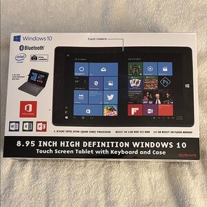 Black Windows 10 Tablet with Keyboard